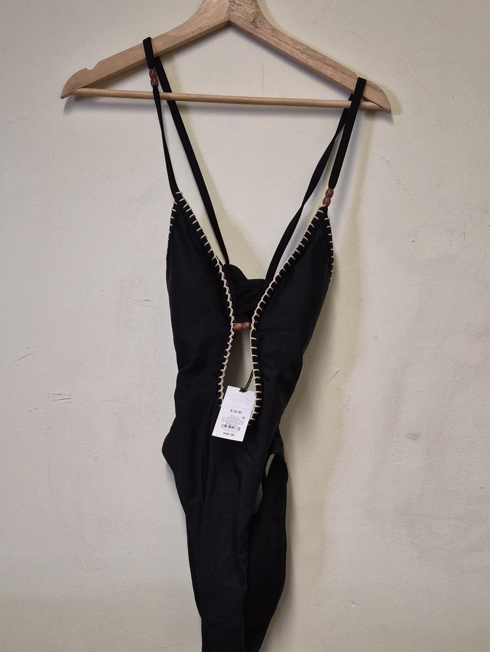 Shade & Shore Black One-Piece Jumpsuit with Contrast Stitch Size S